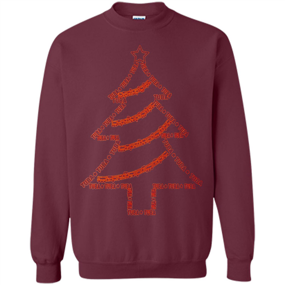 Tuba Text Christmas Tree Musical Instrument Holiday Shirt