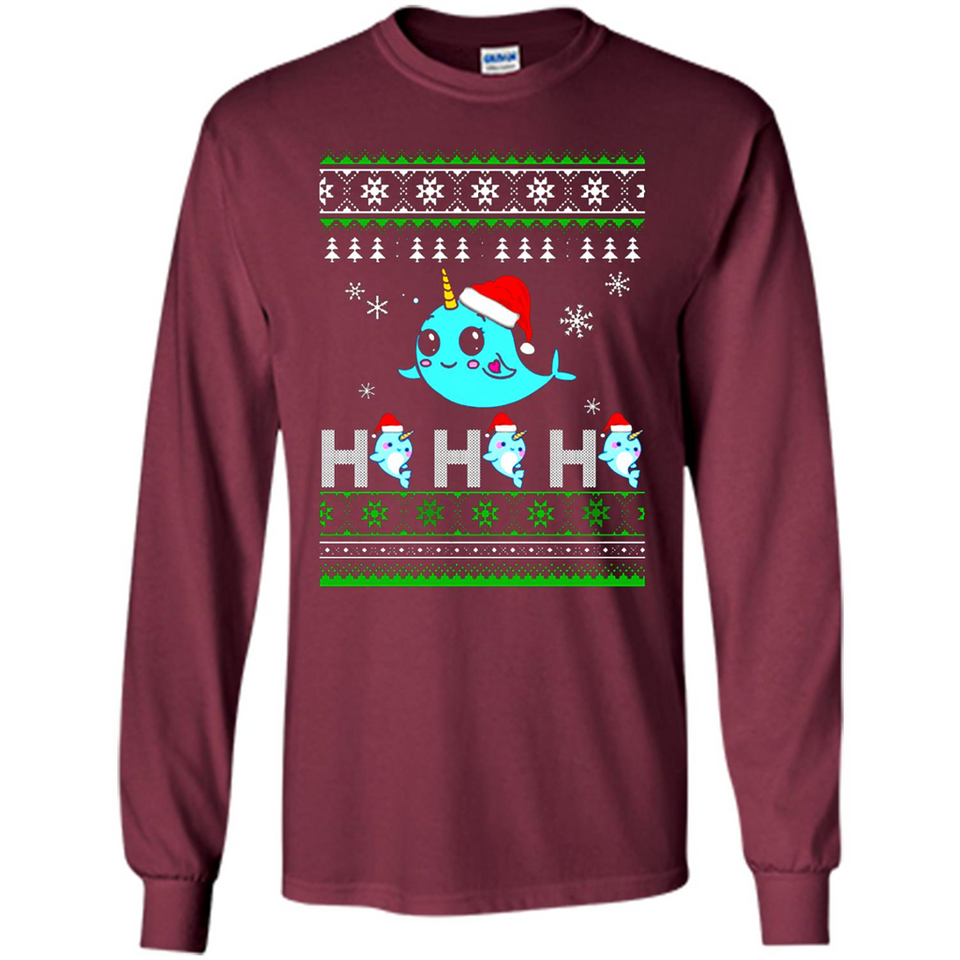 Narwhal christmas sweatshirt hoodie long PINGPONG - Long Sleeve T-Shirt
