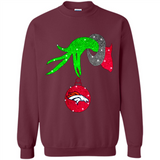GRINCH HAND HOLDING DENVER BRONCOS GLITTER CHRISTMAS PINGPONG