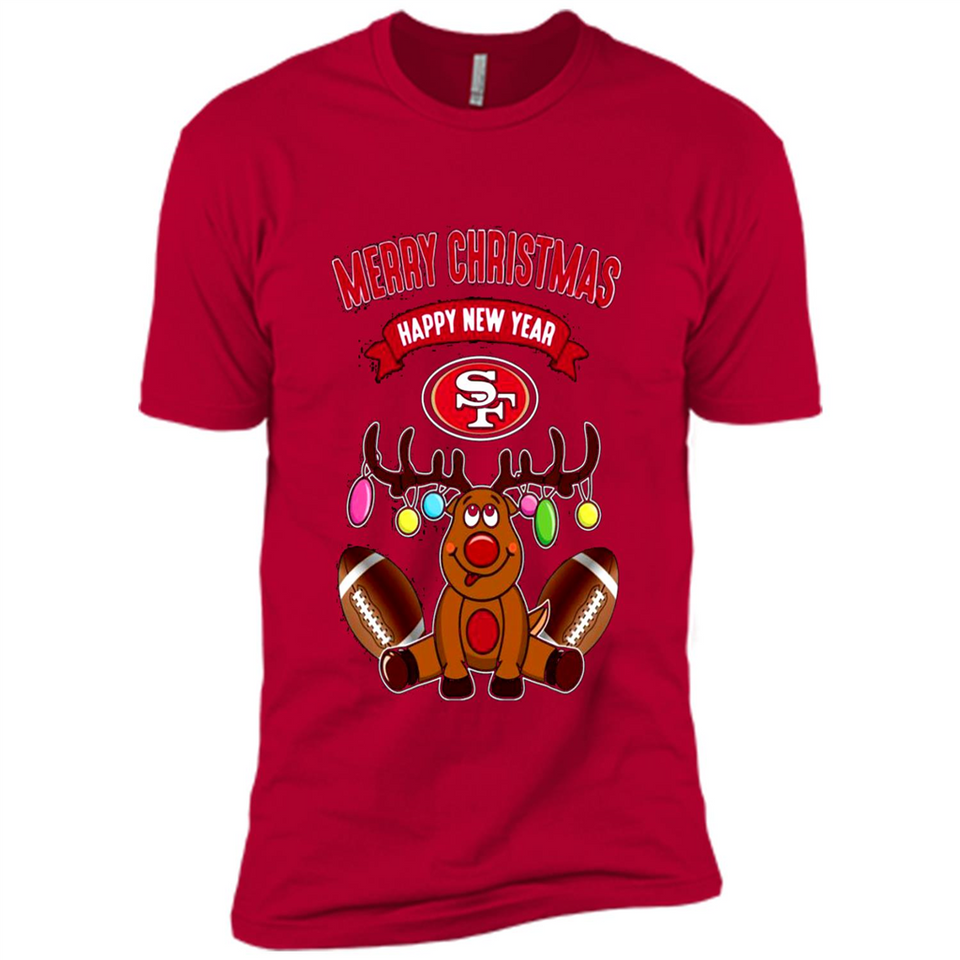 San Francisco 49ers NFL Reindeer Funny Merry Christmas And Happy New Year