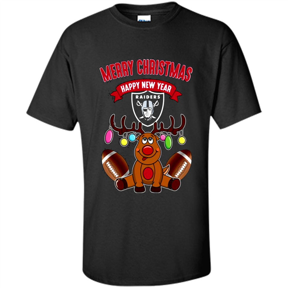 Oakland Raiders NFL Reindeer Funny Merry Christmas And Happy New Year