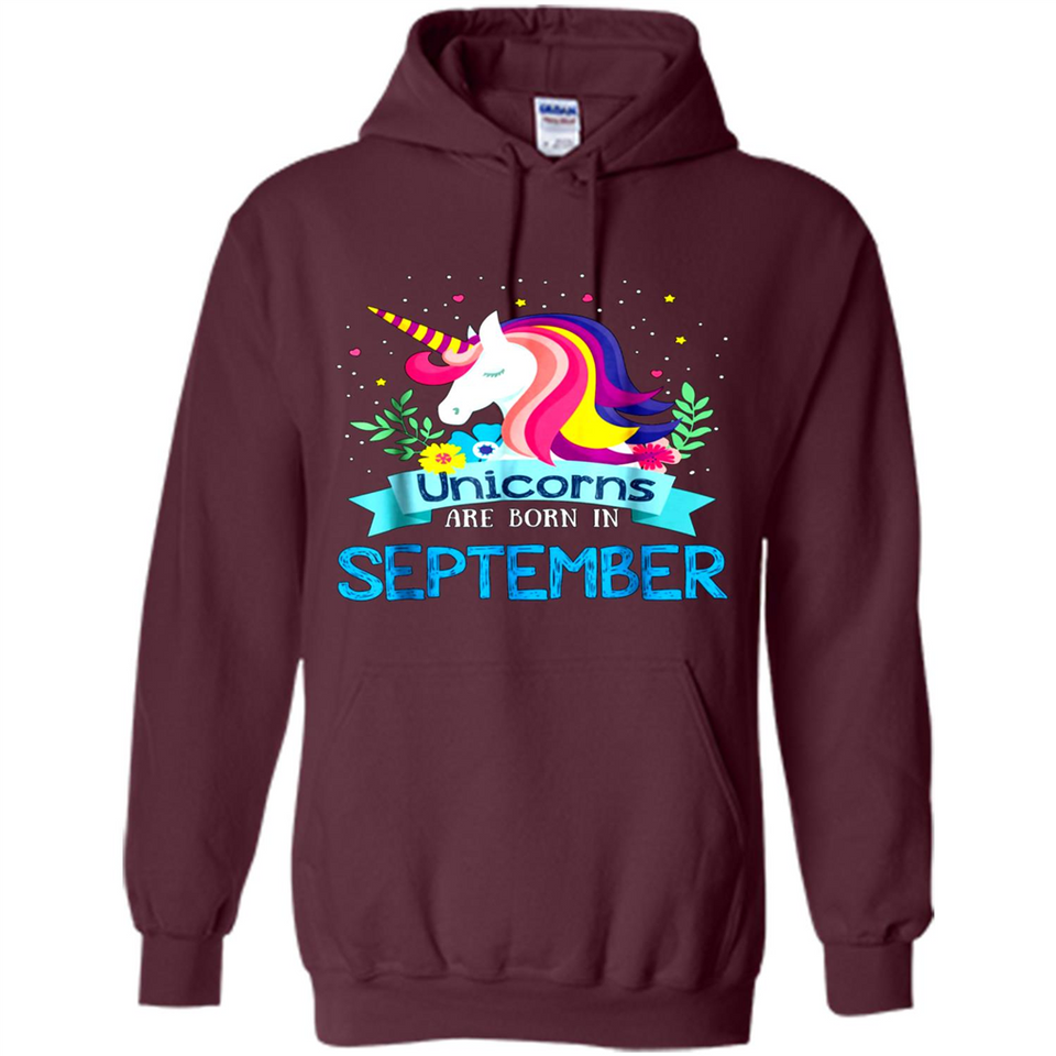 Unicorns are born in September Birthday Rainbow Gift Ladies Custom