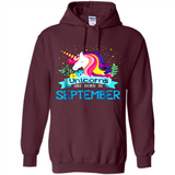 Unicorns are born in September Birthday Rainbow Gift Ladies Custom
