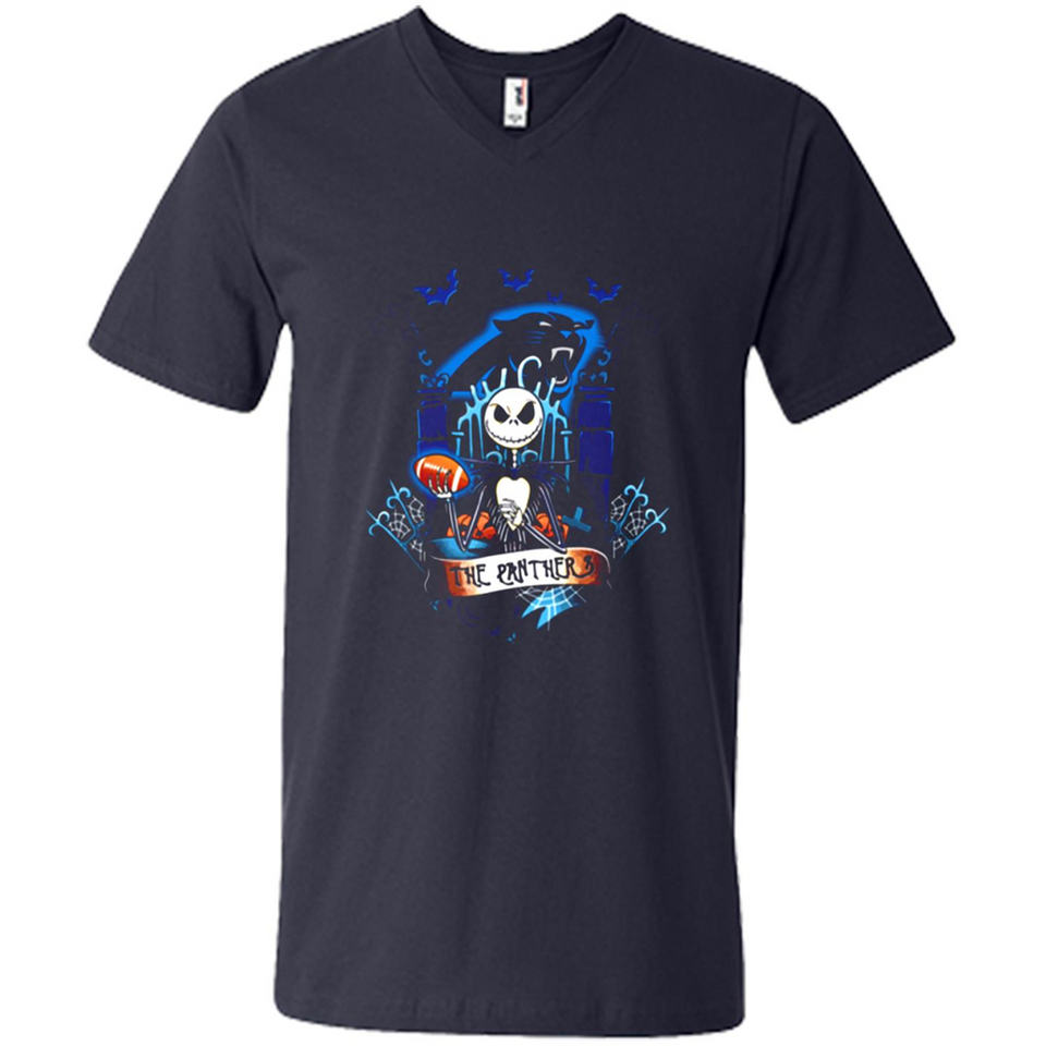Carolina Panthers Halloween The Nightmare Before Christmas - Men's V-Neck