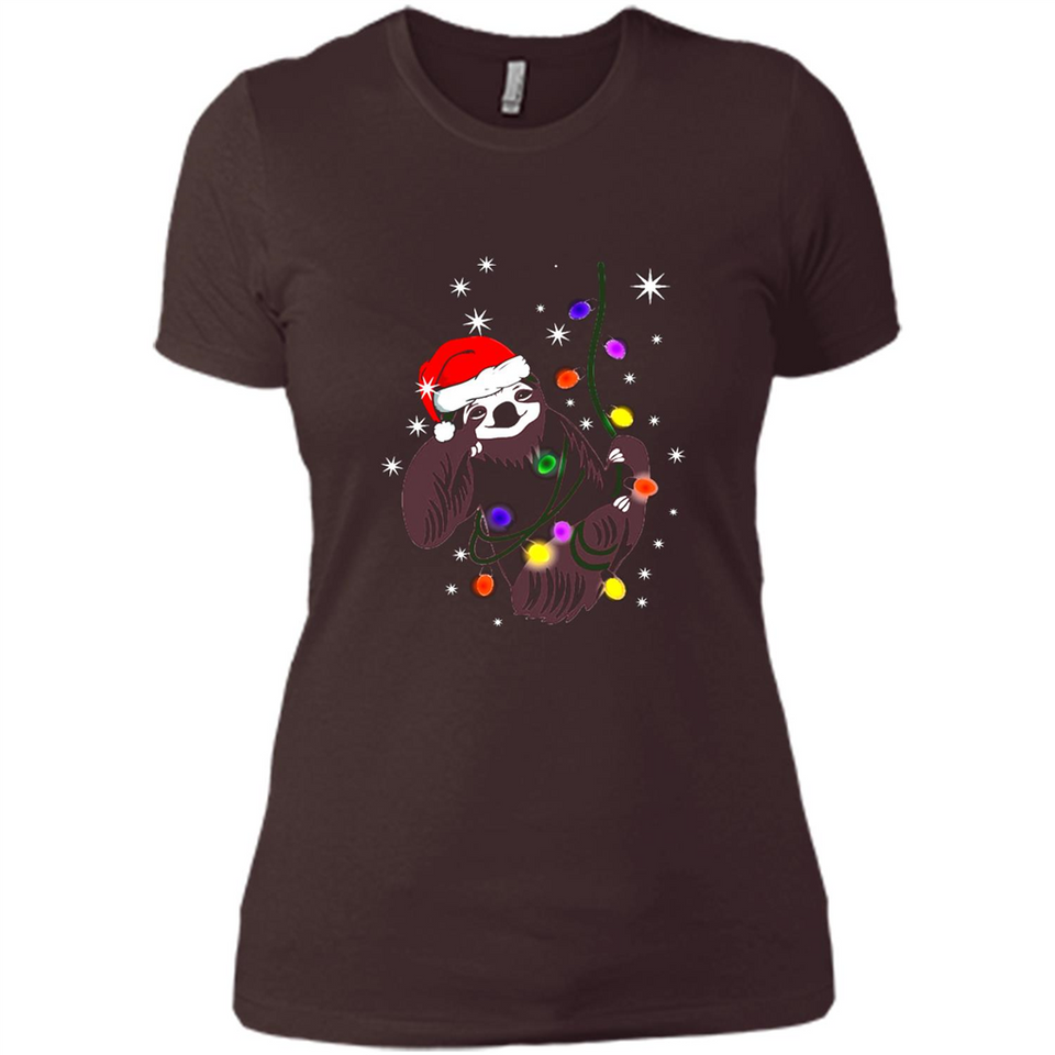 Cute Christmas Choloepus Sloth Santa Led Light Mug - Ladies' Boyfriend T-Shirt