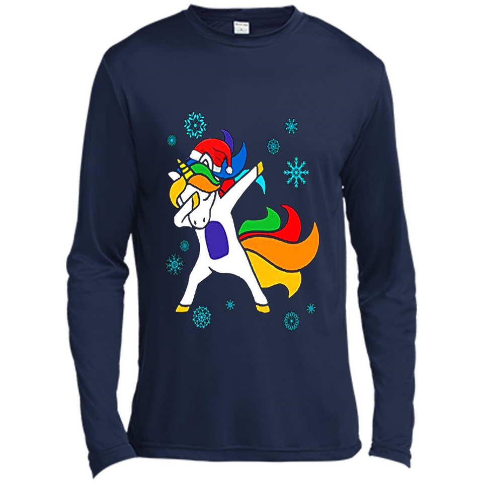 Christmas Dabbing Unicorn - Canvas Long Sleeve T-Shirt