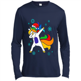Christmas Dabbing Unicorn - Canvas Long Sleeve T-Shirt