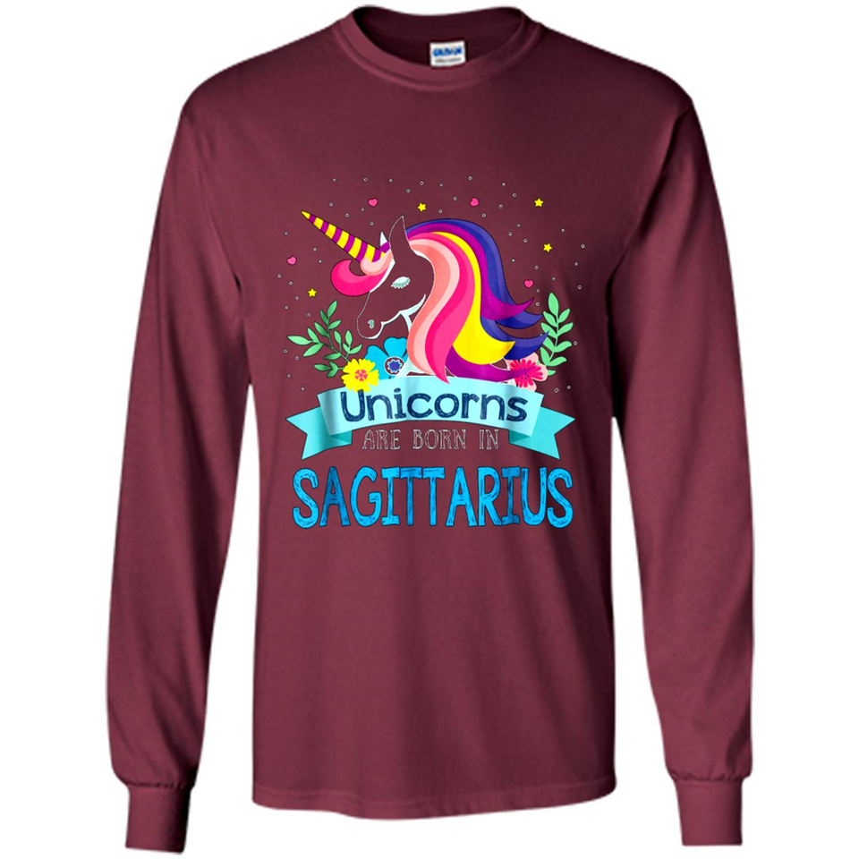 Unicorns are born in Sagittarius Birthday Rainbow Custom Ultra Cotton