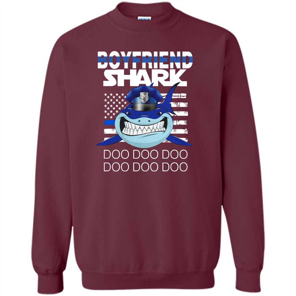 Police boyfriend Shark Blue Line Tee