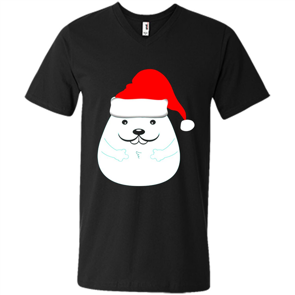 Funny Hamster Christmas t-shirt Santa Hat - Men's V-Neck