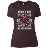 Marvel Spider Man Tis The Season To Be Amazing Ugly Christmas Mug PINGPONG - Ladies' Boyfriend T-Shirt