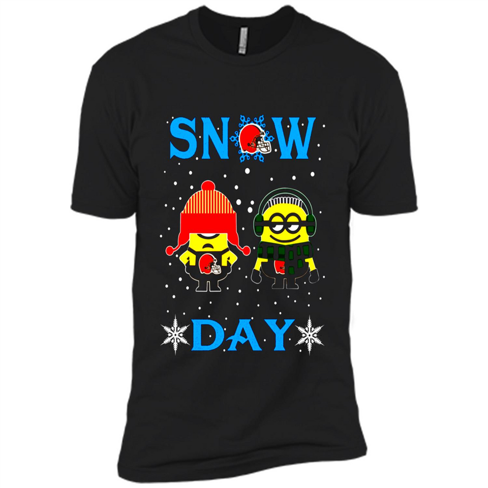 Snow Day Shirt For Cleveland Browns Vs Minion Fans pingpong