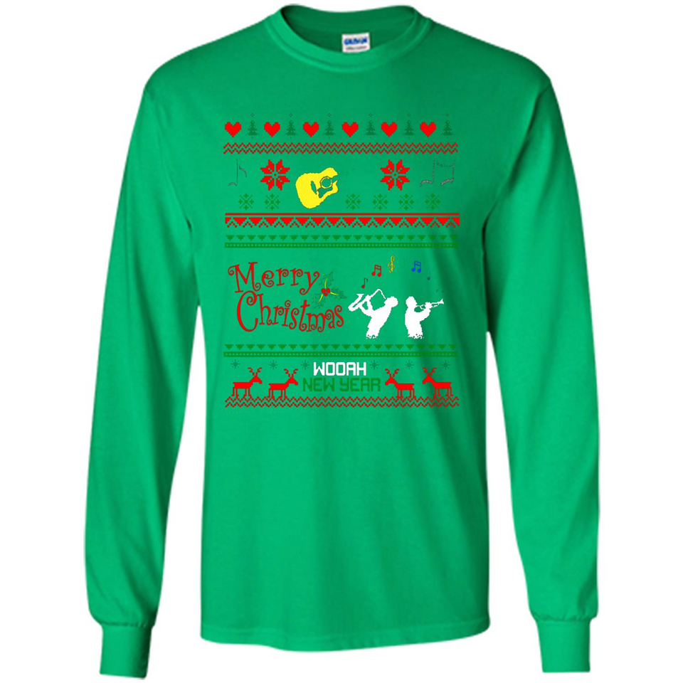 Music Ugly Christmas SweatShirt - Long Sleeve T-Shirt