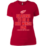 Reasons to be a Detroit Red Wings Fan Complete List on Back - Ladies' Boyfriend T-Shirt