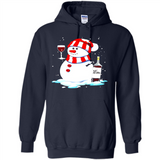 Cute Snowman drink Red Wine Christmas T-Shirt - Hoodie