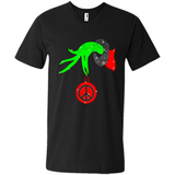 Christmas The Grinch Hand Holding Hippie Ornament - Men's V-Neck