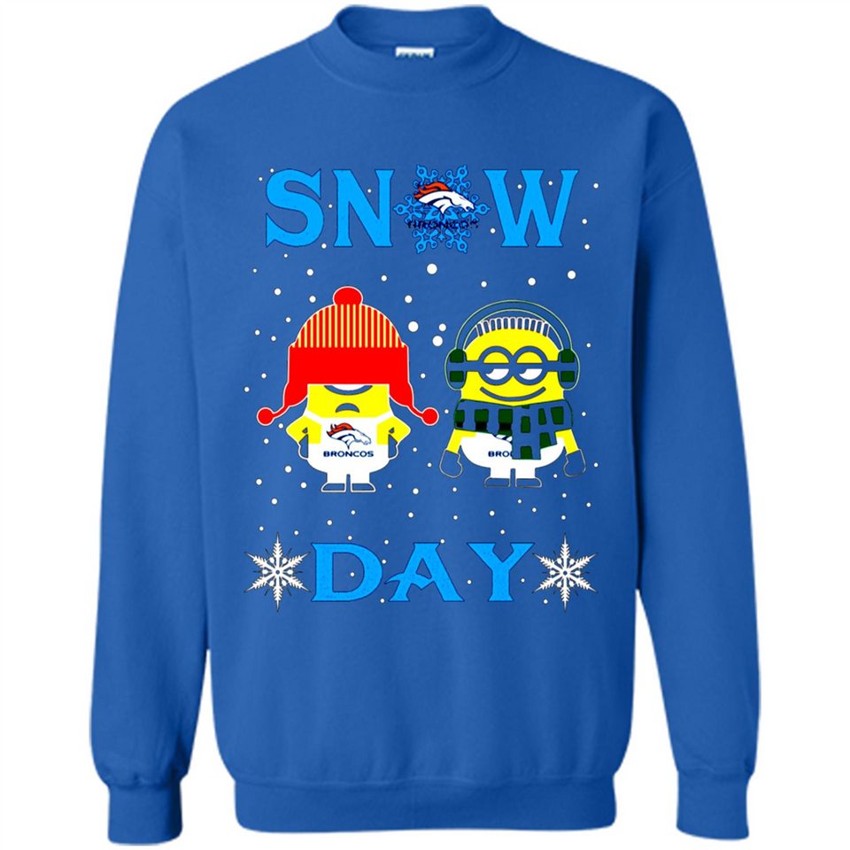 Snow Day Shirt For Denver Broncos Vs Minion Fans pingpong