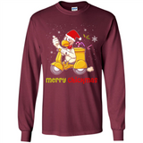 Funny Santa Christmas Chicken Shirt - Merry Chickmas - Long Sleeve T-Shirt