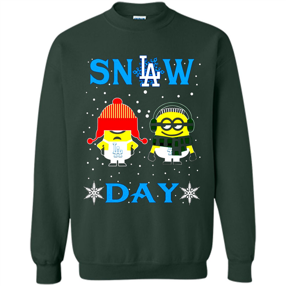 Snow Day Shirt For Los Angeles Dodgers Vs Minion Fans pingpong