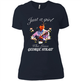 Just a Girl Who Loves Music George Strait Shirt PINGPONG - Ladies' Boyfriend T-Shirt