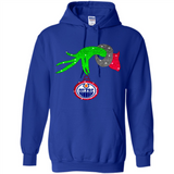 GRINCH HAND HOLDING EDMONTON OILERS GLITTER CHRISTMAS PINGPONG