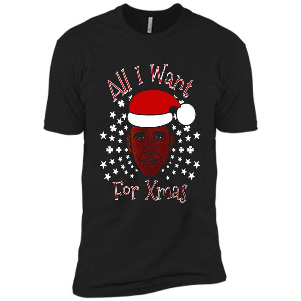 Obama All I Want For Xmas T Shirt PINGPONG - Premium Short Sleeve T-Shirt