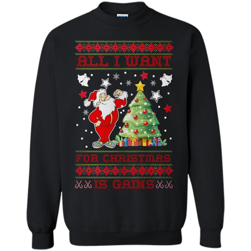 All I Want For Christmas Is Gains Christmas Tree Santa Claus