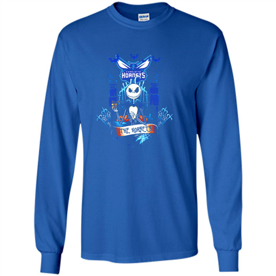 Charlotte Hornets Halloween The Nightmare Before Christmas - Long Sleeve T-Shirt