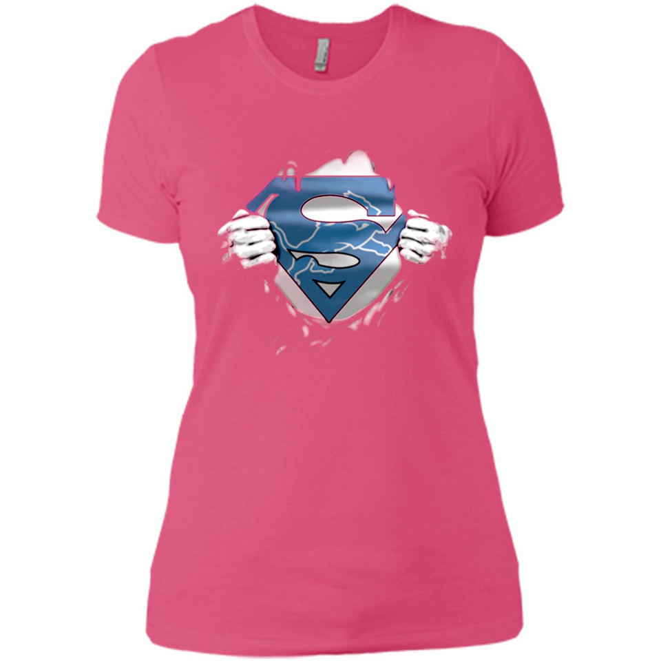 Detroit Lions And Superman Fans - Ladies' Boyfriend T-Shirt