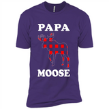 Papa Moose Funny Christmas Plaid Buffalo T-Shirt - Premium Short Sleeve T-Shirt