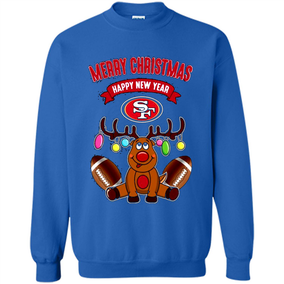 San Francisco 49ers NFL Reindeer Funny Merry Christmas And Happy New Year