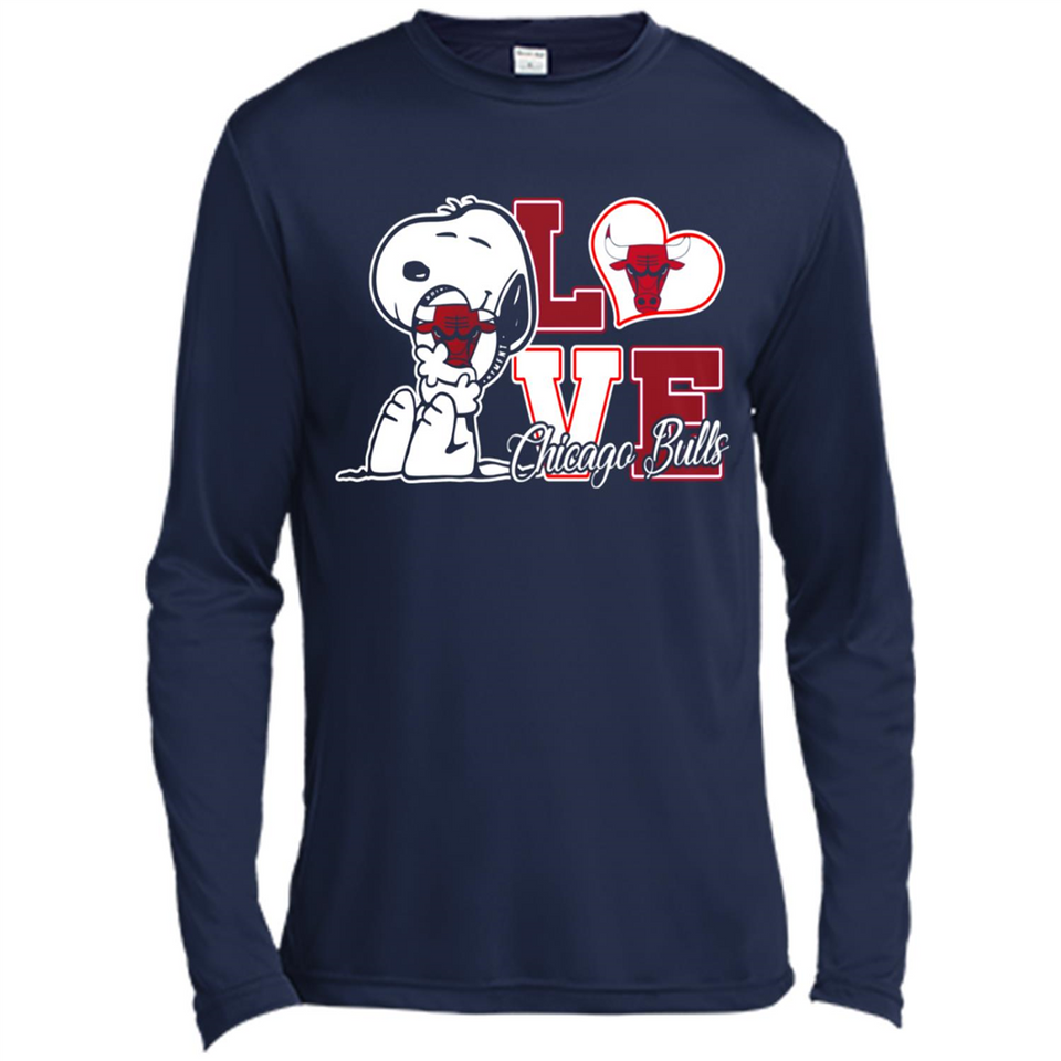 Snoopy loves NBA Chicago Bulls - Canvas Long Sleeve T-Shirt