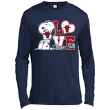Snoopy loves NBA Chicago Bulls - Canvas Long Sleeve T-Shirt