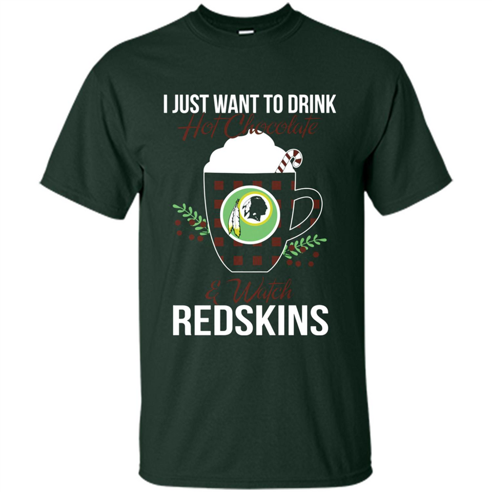 I Just Want To Drink Hot Chocolate & Watch Washington Redskins Ugly Christmas Sweater PINGPONG