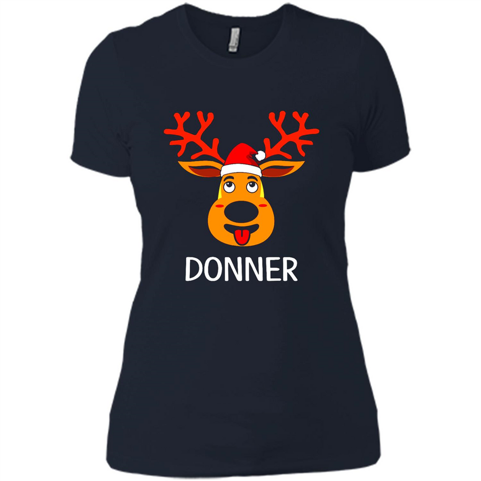 Donner Reindeer Santa Claus Funny Xmas Holiday T-Shirt - Ladies' Boyfriend T-Shirt