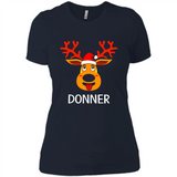 Donner Reindeer Santa Claus Funny Xmas Holiday T-Shirt - Ladies' Boyfriend T-Shirt