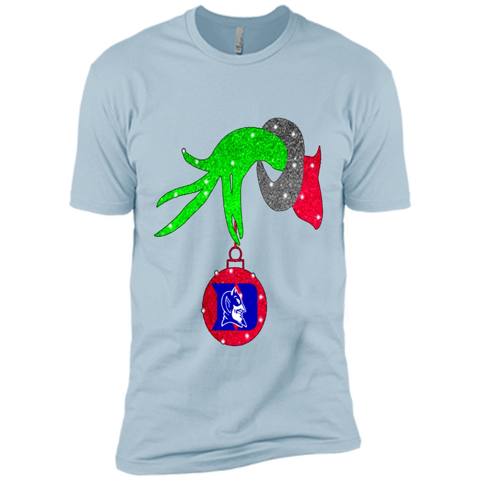 GRINCH HAND HOLDING DUKE BLUE DEVILS GLITTER CHRISTMAS PINGPONG