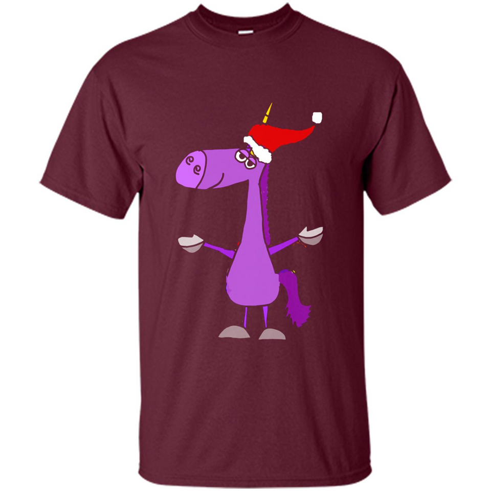 Funny Christmas Unicorn in Santa Hat - Shirt