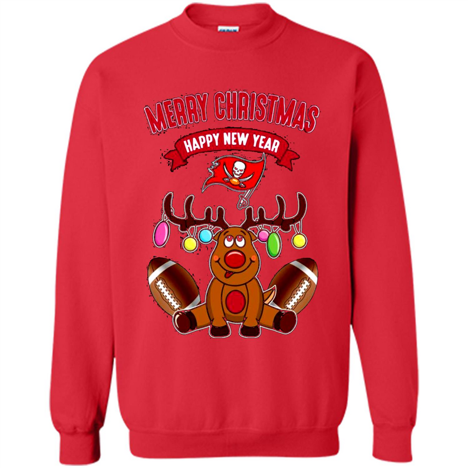 Tampa Bay Buccaneers NFL Reindeer Funny Merry Christmas And Happy New Year