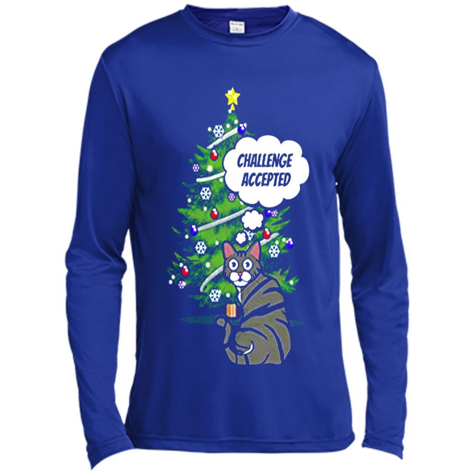 Christmas Tree Cat Long Sleeve Christmas Shirt for Cat Lover - Canvas Long Sleeve T-Shirt