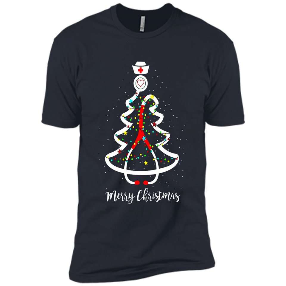 Christmas tree Nurse merry Christmas - Premium Short Sleeve T-Shirt