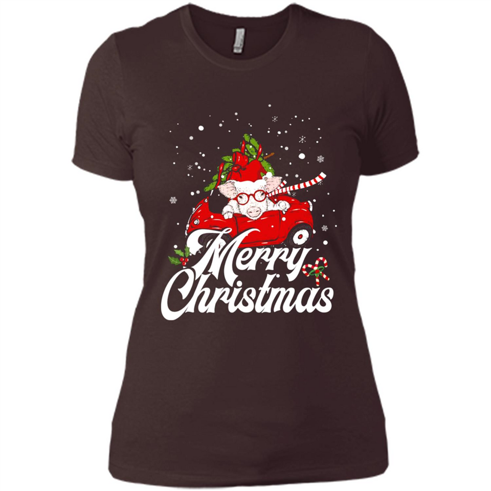 Merry Christmas Pig s - Ladies' Boyfriend T-Shirt