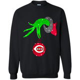 GRINCH HAND HOLDING CINCINNATI REDS GLITTER CHRISTMAS PINGPONG