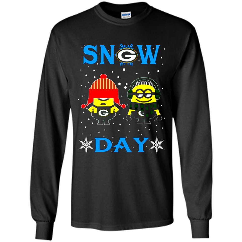 Snow Day Shirt For Green Bay Packers Vs Minion Fans pingpong