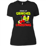Drink Up Grinches it_s Christmas - Merry Xmas Sweatshirt - Ladies' Boyfriend T-Shirt