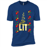 Funny Lets Get Lit Christmas Tree - Premium Short Sleeve T-Shirt