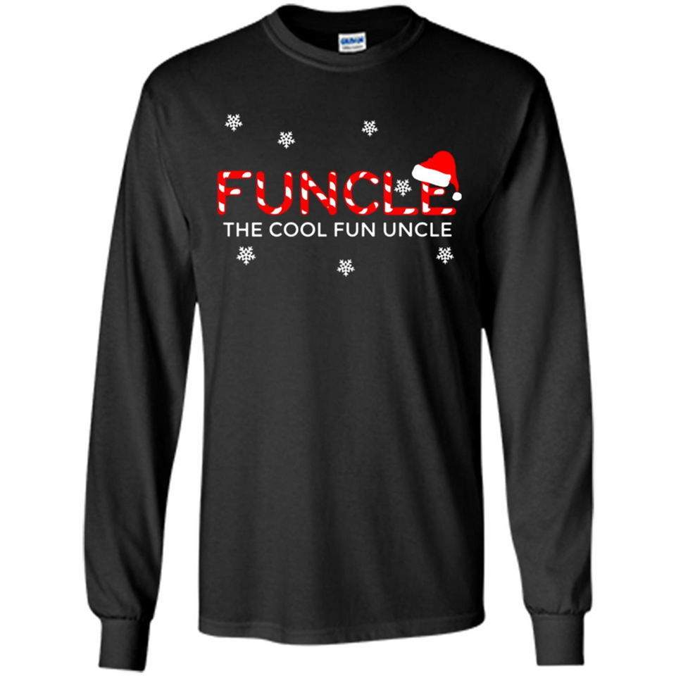 Mens Christmas Funcle The Cool Fun Uncle Definition Xmas - Long Sleeve T-Shirt