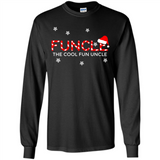 Mens Christmas Funcle The Cool Fun Uncle Definition Xmas - Long Sleeve T-Shirt