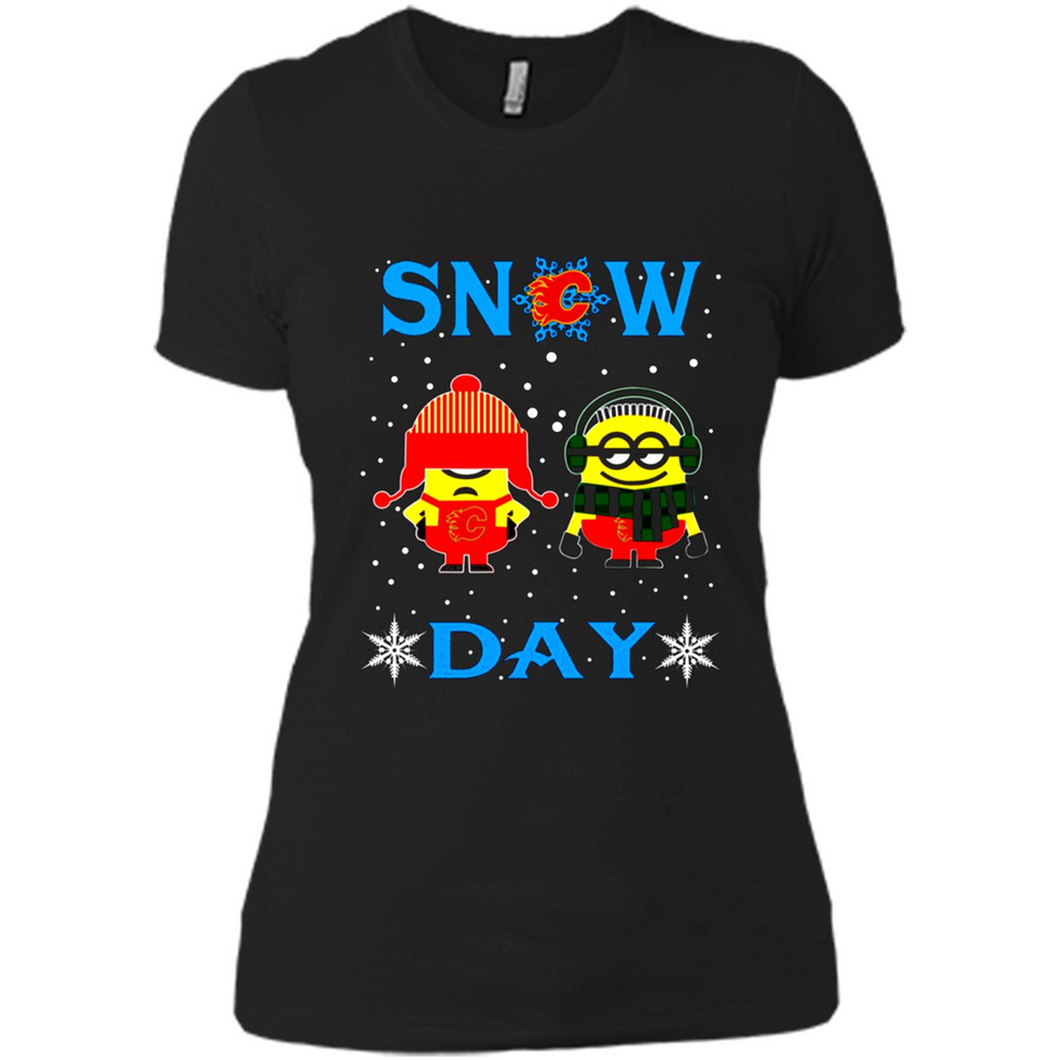 Snow Day Shirt For Calgary Flames Vs Minion Fans pingpong