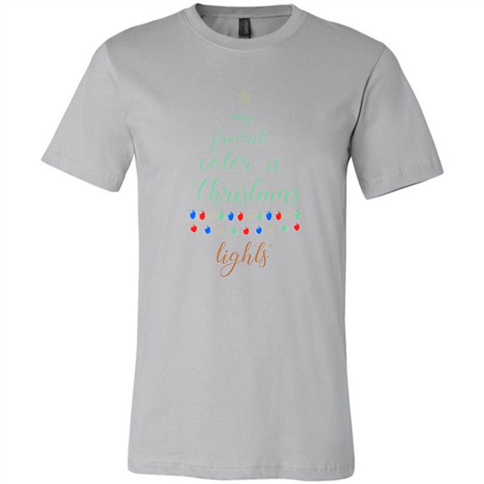 My Favorite Color is Christmas Lights Xmas Sporty T-Shirt - Canvas Unisex T-Shirt